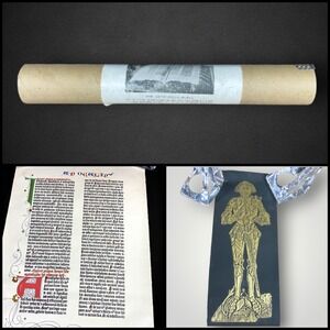 Gutenberg Bible Facsimile Mainz Museum Medieval Prints Tube Lot